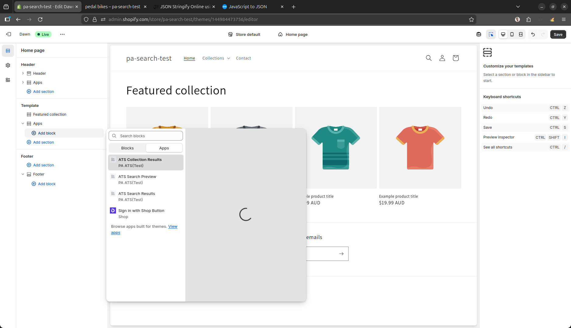 Add app blocks in theme editor